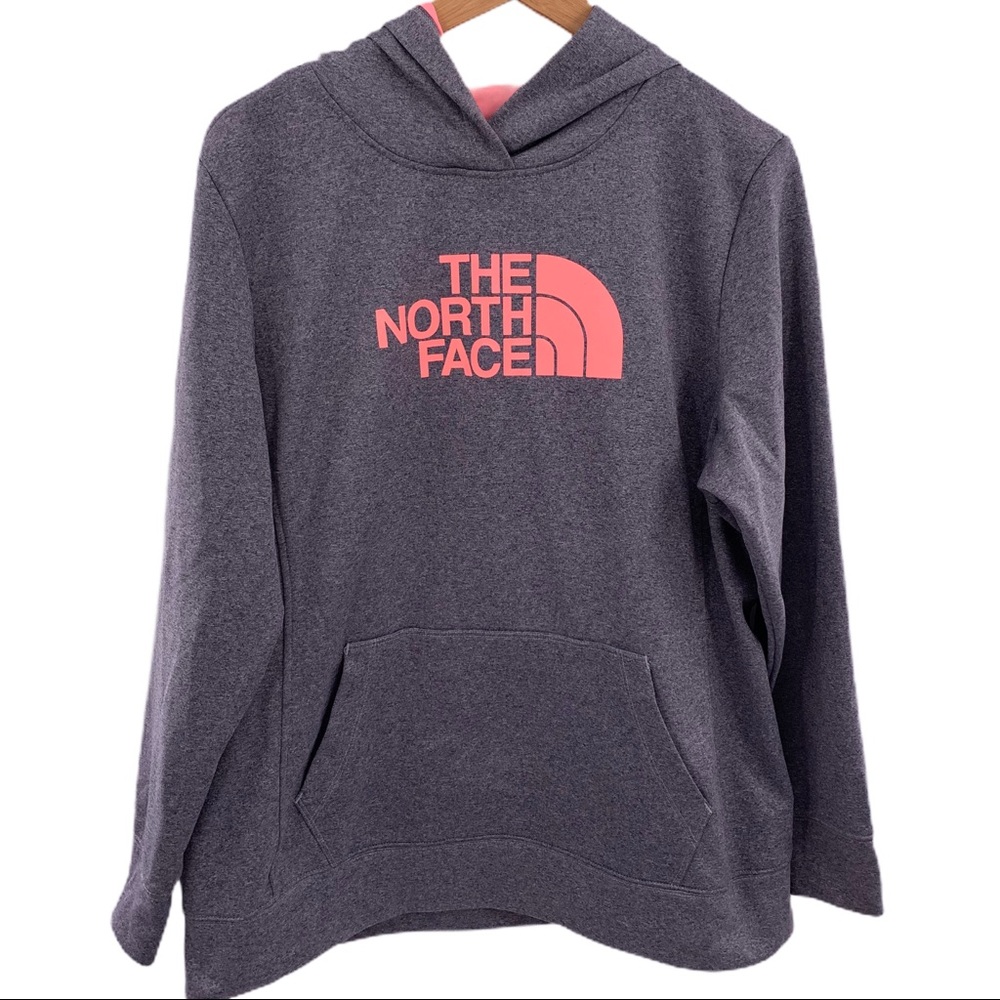 The North Face grey pink half dome hoodie size XXL